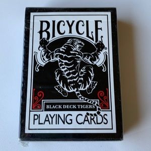 NWT Ellusionist Bicycle Black Deck Tigers Poker 808 playing cards